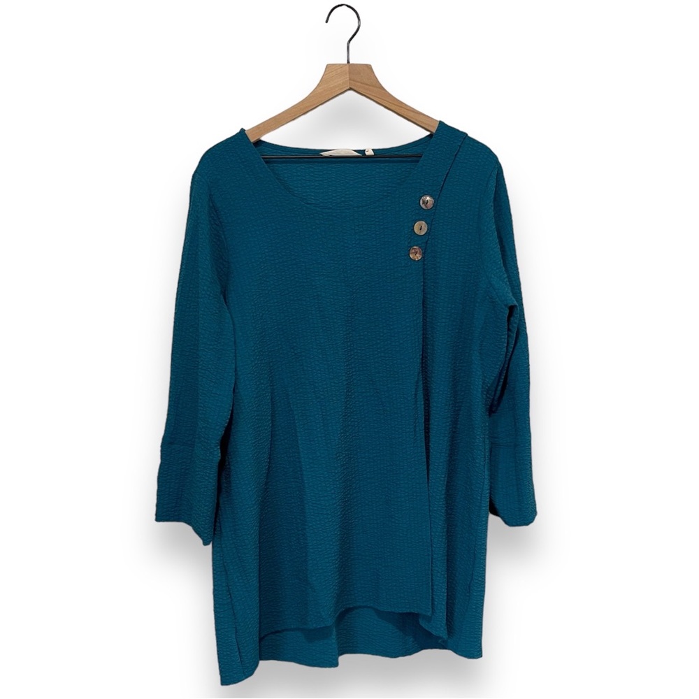 Soft Surroundings Kaari Tunic 3/4 Sleeve Textured Top XL